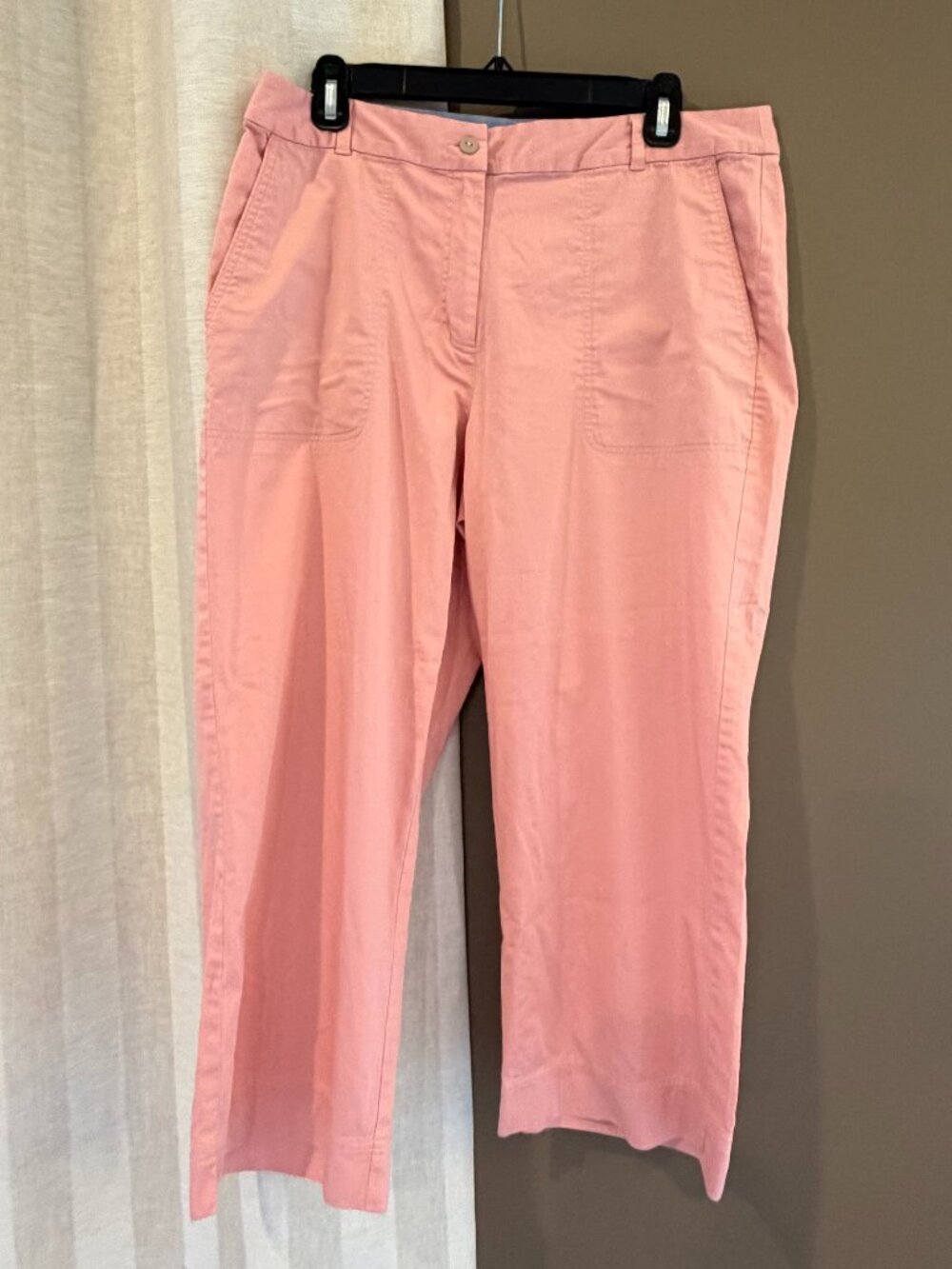 Tommy Bahama Peach Cotton Blend Crop Pant Summer Vacation, Size 12